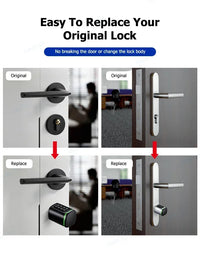 Verrouillage de porte intelligent sans clé numérique avec carte RFID et application TTLock (sans empreinte digitale)