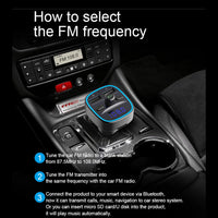 T25 voiture Bluetooth 5.0 transmetteur FM lecteur MP3 charge rapide double chargeur USB