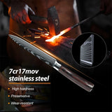 Coffret cadeau de 8/10 couteaux de cuisine MDHAND, couteau de chef à motif damassé laser, en acier inoxydable à haute teneur en carbone, couteau à fruits tranchant