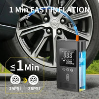 Démarreur portable avec pompe à air, démarreur de batterie de voiture 3000 A, compresseur d'air 150 PSI, gonfleur de pneus, lampe LED