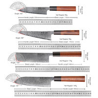 Couteau de chef japonais TURWHO forgé à la main, en acier damassé, couteau de cuisine Santoku, couteau à sashimi, couteau à pain, outil de cuisine utilitaire à lame artisanale