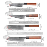 Couteau de chef japonais TURWHO forgé à la main, en acier damassé, couteau de cuisine Santoku, couteau à sashimi, couteau à pain, outil de cuisine utilitaire à lame artisanale