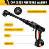 BRIEFNESS-Lave-auto haute pression sans fil 6 en 1, buse réglable, tuyau de 5m, nettoyeur portable, outil pour livres