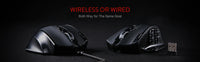 Souris gaming optique Redragon M913, 16 000 DPI, filaire 2,4 GHz et sans fil RGB, 16 boutons programmables, noir et blanc
