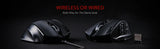 Souris gaming optique Redragon M913, 16 000 DPI, filaire 2,4 GHz et sans fil RGB, 16 boutons programmables, noir et blanc