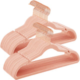 Cintres en Velours, Lot de 30/50, Antiglisse, avec Encoches, Barre pour Pantalons, Crochet Pivotant à 360°, Gain de Place, Épaisseur 0,6 cm, Longueur de 43 cm, Beige Sable/Noir Classique/Gris/Blanc/Rose Clair