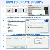 LAUNCH X431 CR3001 Outil de diagnostic OBD2 complet pour voiture, lecteur de codes professionnel, scanner, vérification moteur, mise à jour gratuite pk ELM32