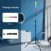 Bâton lumineux RGB avec trépied, lampe LED colorée pour fête, flash portable, éclairage photo et vidéo