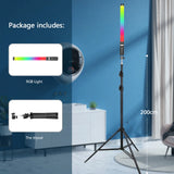 Bâton lumineux RGB avec trépied, lampe LED colorée pour fête, flash portable, éclairage photo et vidéo