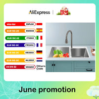 Double évier en acier inoxydable, vaisselle avec égouttoir, évier caché profond, accessoires de salle de bains et de cuisine, articles ménagers