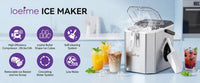 Machine à glaçons Loefme Desktop entièrement automatique en forme de balle, 12 kg/24 h, production de glace rapide, idéale pour un usage domestique, nettoyage automatique.