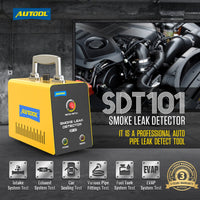 SDT101 – Machine à fumée 12V, détecteur de fuite, tuyau d'huile et de carburant, détecteur de fuite sous vide, système EVAP automatique, outils de Diagnostic automatique, sans pompe