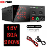 KUAIQU Adjustable Switching DC Power Supply 30V 10A 6A Lab Bench Power Supply 60V 5A 120V 3A Output Preset Current 20A 30A 60A