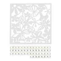Panneau d'écran en PVC avec papillon, fleur, oiseau, fleurs creuses, 40x40cm, 12 pièces