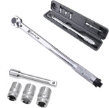 Clé dynamométrique à cliquet DayPlus 28-210Nm, clé à écrou de roue de boulon de roue de 1/2" incl. Douilles d'extension et de boulon de roue 17 mm-19 mm-21 mm