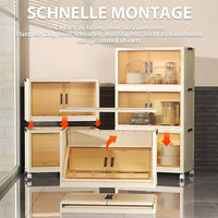 Armoire de Rangement Pliante Anti-Poussière, avec Roue à Comcussion, pour Cuisine, Chambre à Coucher, Salon, Armoire