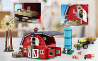 Ensemble de Construction de grange de ferme avec lumière, avec moulin à vent, tracteur, cheval, animaux, grand grange, jouet de Construction, Kit de briques pour adultes et adolescents de 8 ans et plus