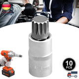 [EU Stock] 10pc clé à douille 1/2 douilles multi-dents internes jeu de douilles M4-M18 Allen Hex Cliquet Enroulé M-Sleeve Drive Socket