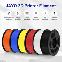 JAYO Filament d'imprimante 3D PETG / PLA / PLA PLUS 1.75mm 2.2 KG 100% matériaux d'impression 3D non toxiques sans bulle pour imprimante 3D