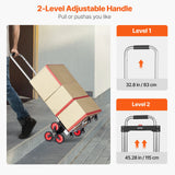 SucceBuy 260lbs camion à main pliant avec poignée télescopique et 2 cordes élastiques chariot d'escalade d'escalier Dolly pour le déplacement d'entrepôt