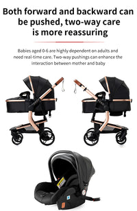 Poussette légère Magic ZC, poussette bébé 3 en 1, landau pour bébé, poussette légère en PU 3 en 1