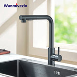 Robinet de cuisine extractible avec douchette à deux jets, mitigeur eau chaude/froide en acier inoxydable.