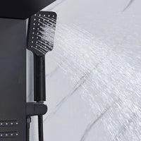 Panneau de douche LED noir, système de tour, cascade de pluie, colonne de douche, Massage hydroélectricité, corps Spa, bain-douche, mélangeur de robinet