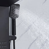 Panneau de douche LED noir, système de tour, cascade de pluie, colonne de douche, Massage hydroélectricité, corps Spa, bain-douche, mélangeur de robinet