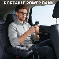 Démarreur de voiture avec compresseur d'air 26800mA/21800mAh, batterie externe, gonfleur de pneus numérique 12V