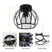 Plafonnier industriel vintage en métal en forme de cage, lampe suspendue rétro, abat-jour pour couloir