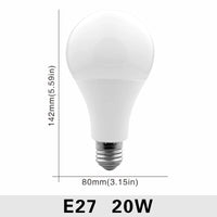 Lot de 10 ampoules LED E27/E14 (20W, 18W, 15W, 12W, 9W, 6W, 3W) - Alimentation 220V - Éclairage spot - Blanc froid/chaud
