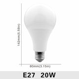 Lot de 10 ampoules LED E27/E14 (20W, 18W, 15W, 12W, 9W, 6W, 3W) - Alimentation 220V - Éclairage spot - Blanc froid/chaud