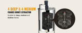 VEVOR Extracteur de Miel Électrique 4/8 Cadres Centrifugeuse Séparateur Miel 140 W Inox avec Couvercle Taille du Nid d'Abeilles Adaptée Profond 48x23 cm Moyen 48x16 cm Hauteur Réglable pour Apiculture