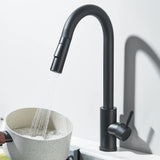 Robinet d'évier de cuisine extractible, deux fonctions, mitigeur d'eau chaude et froide à poignée unique, monté sur le pont