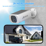 ANRAN 2K caméra de sécurité solaire 3/5MP extérieur sans fil 2.4G WIFI caméra batterie caméra projecteur couleur Vision nocturne ne peut pas ajouter NVR