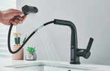 Robinet de lavabo à affichage numérique de température de cascade, pulvérisateur à jet de levage vers le bas, mélangeur d'évier d'eau chaude et froide, robinet de lavage pour salle de bains