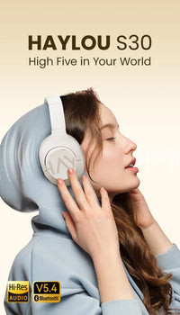 HAYLOU S30 casque sans fil Bluetooth 5.4 43dB casques antibruit adaptatifs 40mm pilote dynamique 80H écouteurs de lecture