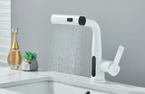 Robinet de lavabo à affichage numérique de température de cascade, pulvérisateur à jet de levage vers le bas, mélangeur d'évier d'eau chaude et froide, robinet de lavage pour salle de bains