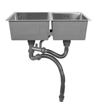 Double évier en acier inoxydable, vaisselle avec égouttoir, évier caché profond, accessoires de salle de bains et de cuisine, articles ménagers