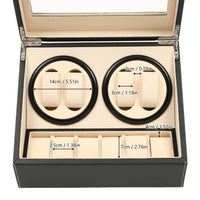 Présentoir de rangement 4 + 6, remontoir de montre en bois et cuir à Rotation automatique avec oreiller, boîte de luxe noir/marron
