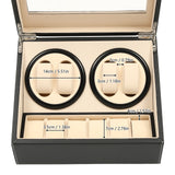 Présentoir de rangement 4 + 6, remontoir de montre en bois et cuir à Rotation automatique avec oreiller, boîte de luxe noir/marron