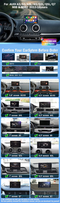 AUTOTOP – Module CarPlay sans fil pour Audi A3 8v Q2 8P 2012 – 2018, système MIB2 MIB, Kits de rénovation automatique Android, caméra inversée Airplay