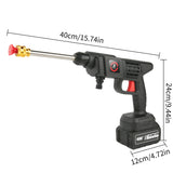 Pistolet de lavage auto haute pression sans fil 200 W 50 bars avec générateur de mousse et jet d'eau pour machine à laver les voitures