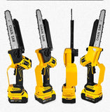 Tronçonneuse électrique sans balais jaune de 8 pouces (20 cm) et 1380 W, outil professionnel pour l'élagage et le jardinage, compatible avec les batteries Dewalt 20 V.