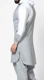 Caftan à capuche pour homme musulman, patchwork, vêtements islamiques, manches longues, style Dubaï, Arabie Saoudite, chemise grande taille 3XL 4XL