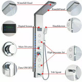Cascade de pluie LED panneau de douche noir colonne de douche tour écran numérique TEMP mitigeur pulvérisation Bidet douche mitigeur robinet