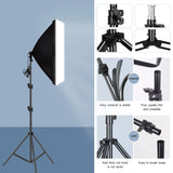 Boîte à lumière professionnelle pour la photographie, avec trépied et ampoule E27, système d'éclairage continu pour studio photo.