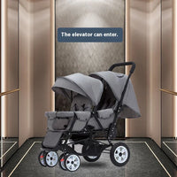 STOCK ue poussettes jumeaux Double enfants deux sièges poussettes chariot pliable vente en gros bébé poussette sièges avant et arrière