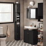 Armoire de salle de bain haute SoBuy BZR34 à 5 compartiments, 1 tiroir et portes, blanche, dimensions approximatives : 20 x 180 x 20 cm.