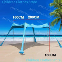 Auvent de plage familial 3x3, tente de plage extérieure pliable, grand abri solaire, tente de camping, tente coupe-vent pour la plage